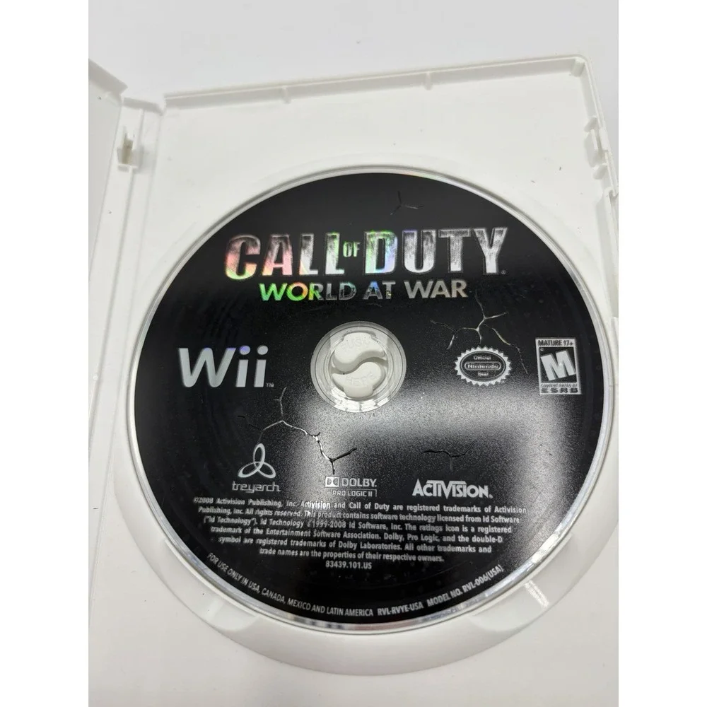 Call of Duty: World at War (Nintendo Wii, 2008 Video Game Shooter) Disc + Case